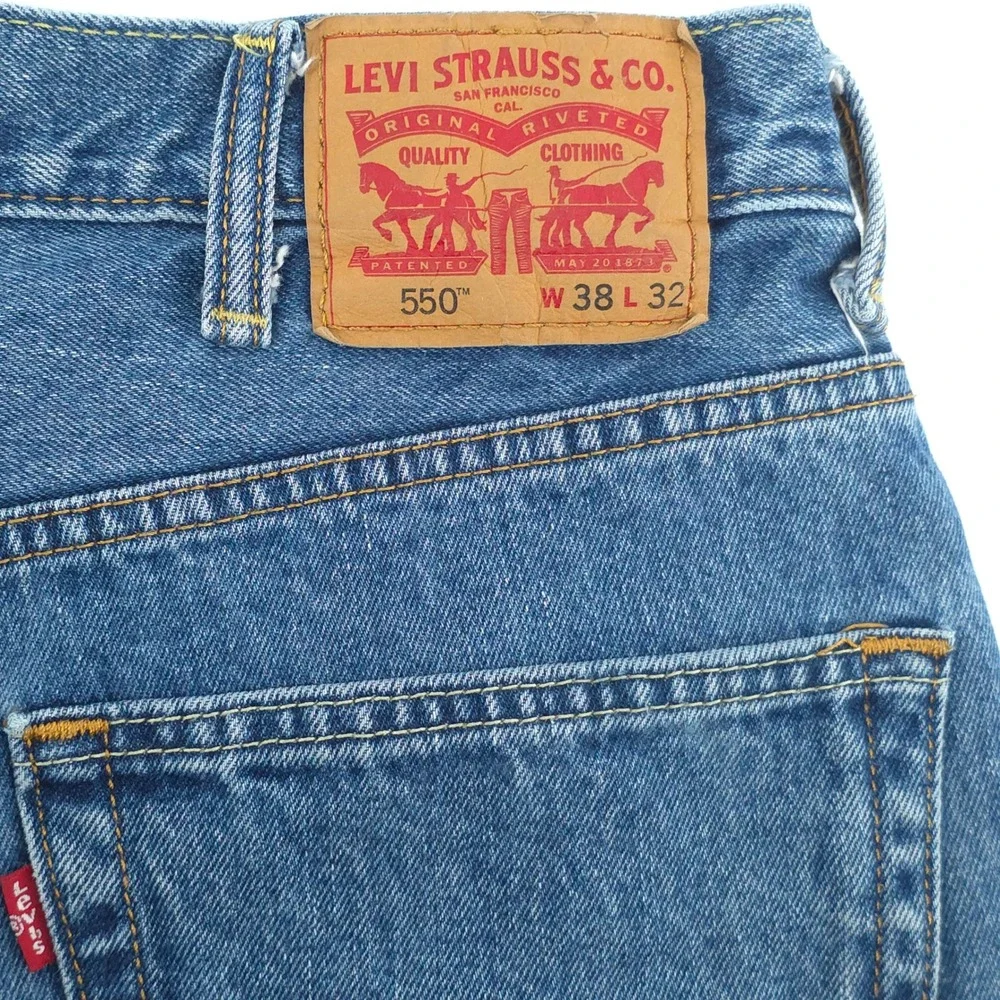 Levi's 550 Mens Relaxed Fit Jeans 38x32 Blue Medium Wash Denim Tapered Leg